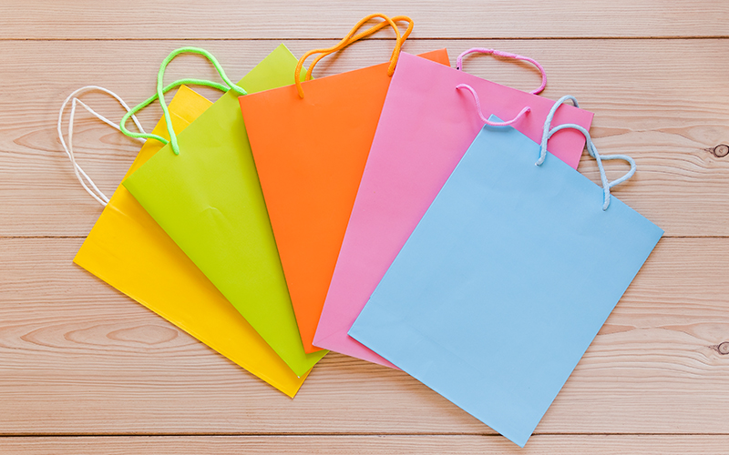 in túi giấy nhiều màu